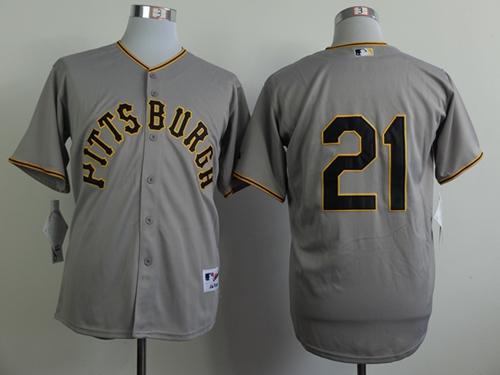 Pirates #21 Roberto Clemente Grey 1953 Turn Back The Clock Stitched MLB Jersey - Click Image to Close